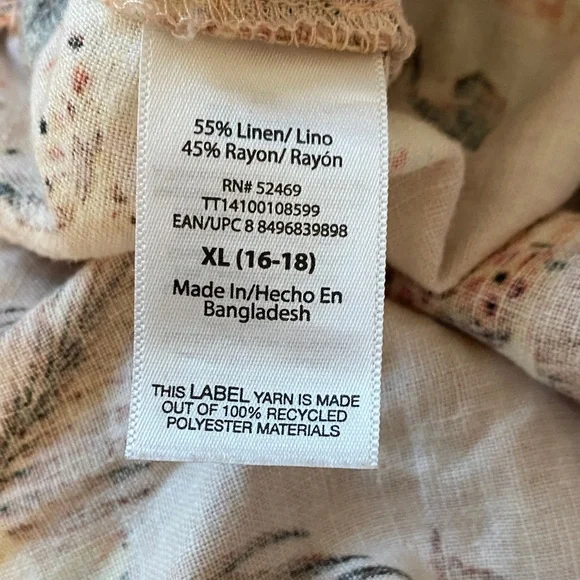 Floral Print Women's Tie Front Elastic Waist Linen Shorts - Picture 5 of 7